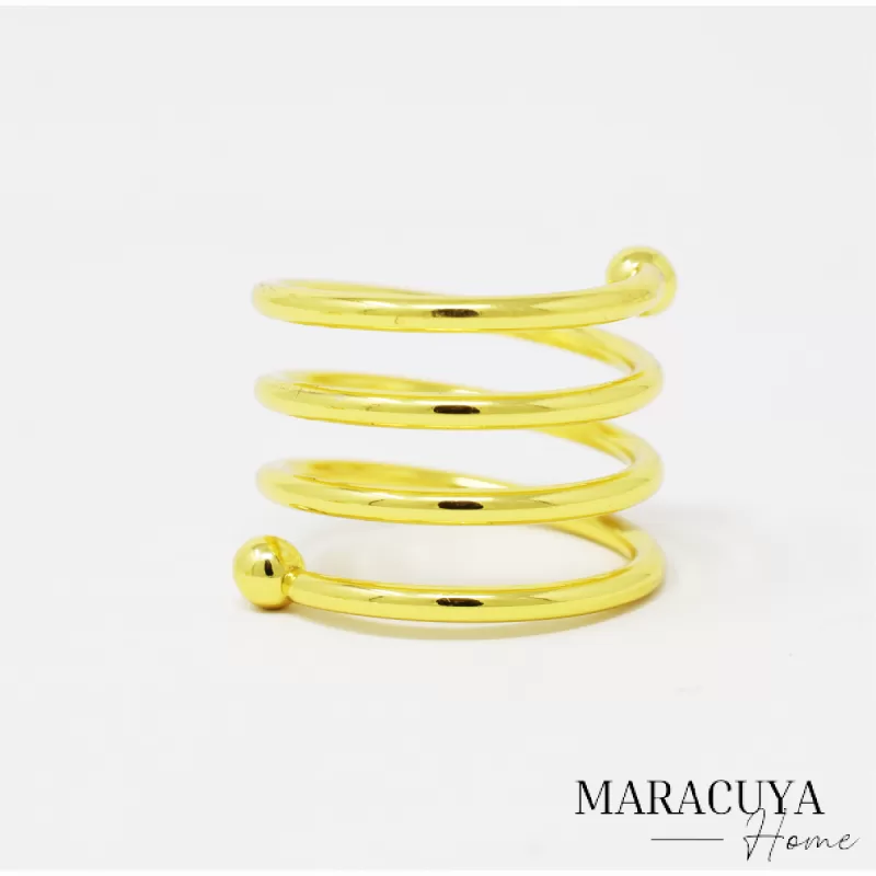 ANILLOS PARA SERVILLETA ESPIRAL ORO - Imagen 2