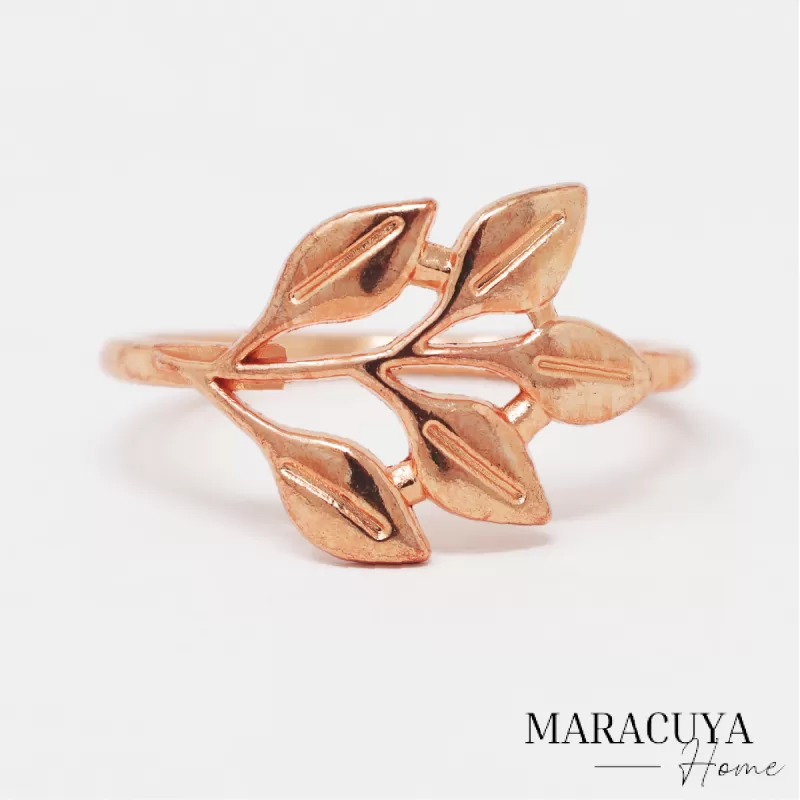 ANILLOS PARA SERVILLETA HOJAS COBRE - Imagen 2