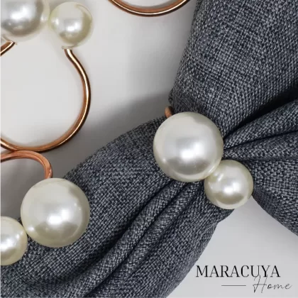 ANILLOS PARA SERVILLETA PERLAS COBRE