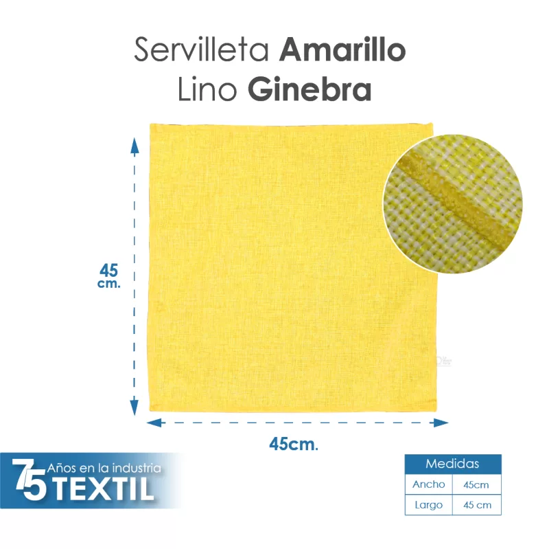 Servilleta Lino Ginebra Amarillo - Imagen 2