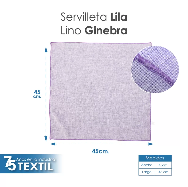 Servilleta Lino Ginebra Lila - Imagen 2