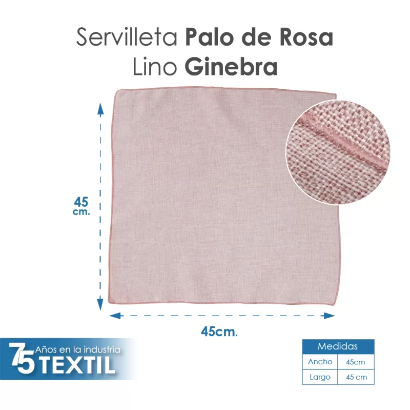 Servilleta Lino Ginebra Palo de Rosa - Imagen 2